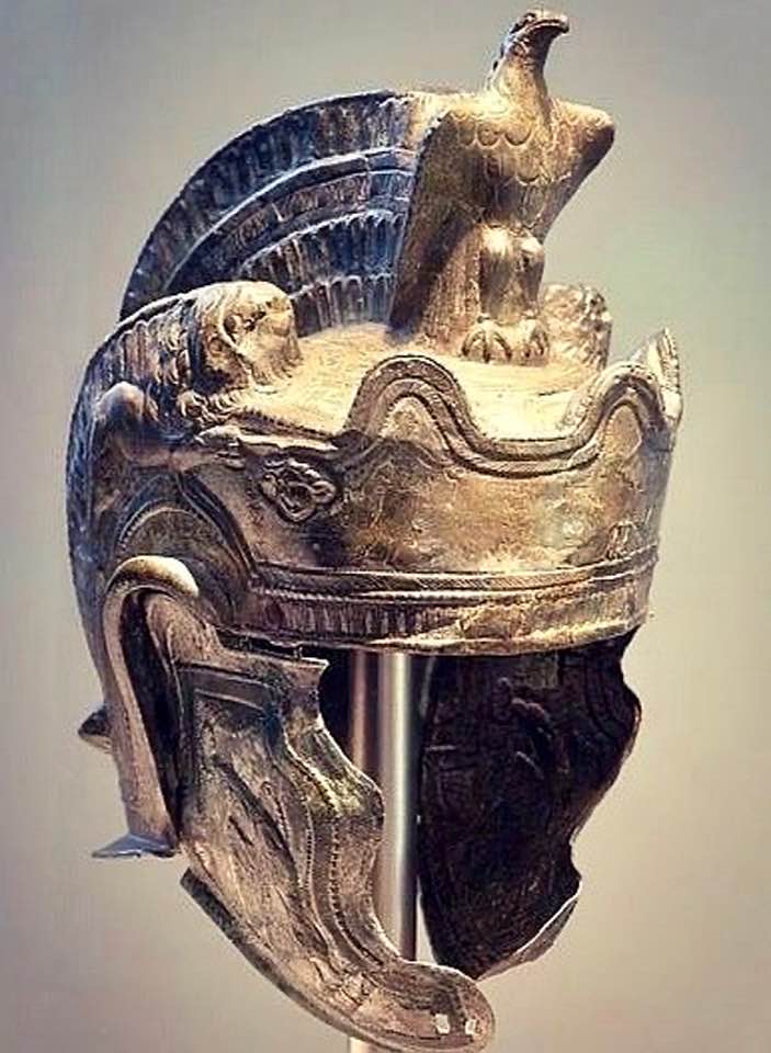 Trad_West_Art's tweet photo. A Roman auxiliary cavalry helmet dated 2nd c ad, https://t.co/ki6e9XWCTJ