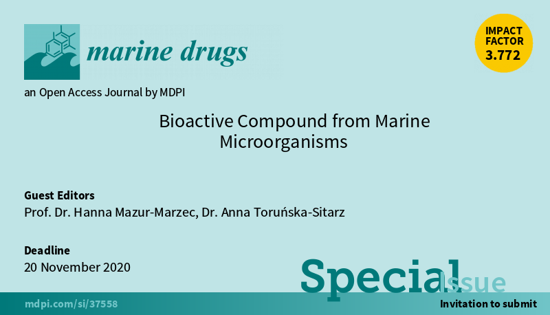 New Special Issue in Marine Drugs 'Biactive compound from Marine Microorganisms' #MarineDrugs #BioactiveCompounds #BioactiveMolecules
