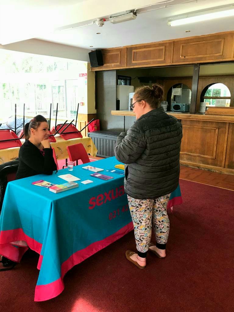 Suz_Walsh's tweet photo. Health promotion team in Glounthane Direct Provision #Stigma #UequalsU @SHC_Cork Engaging with residents about their sexual health @NascIreland https://t.co/0BcV779Zo2