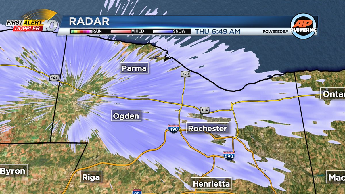 First Alert Doppler 10 radar showing the local lake snows continuing