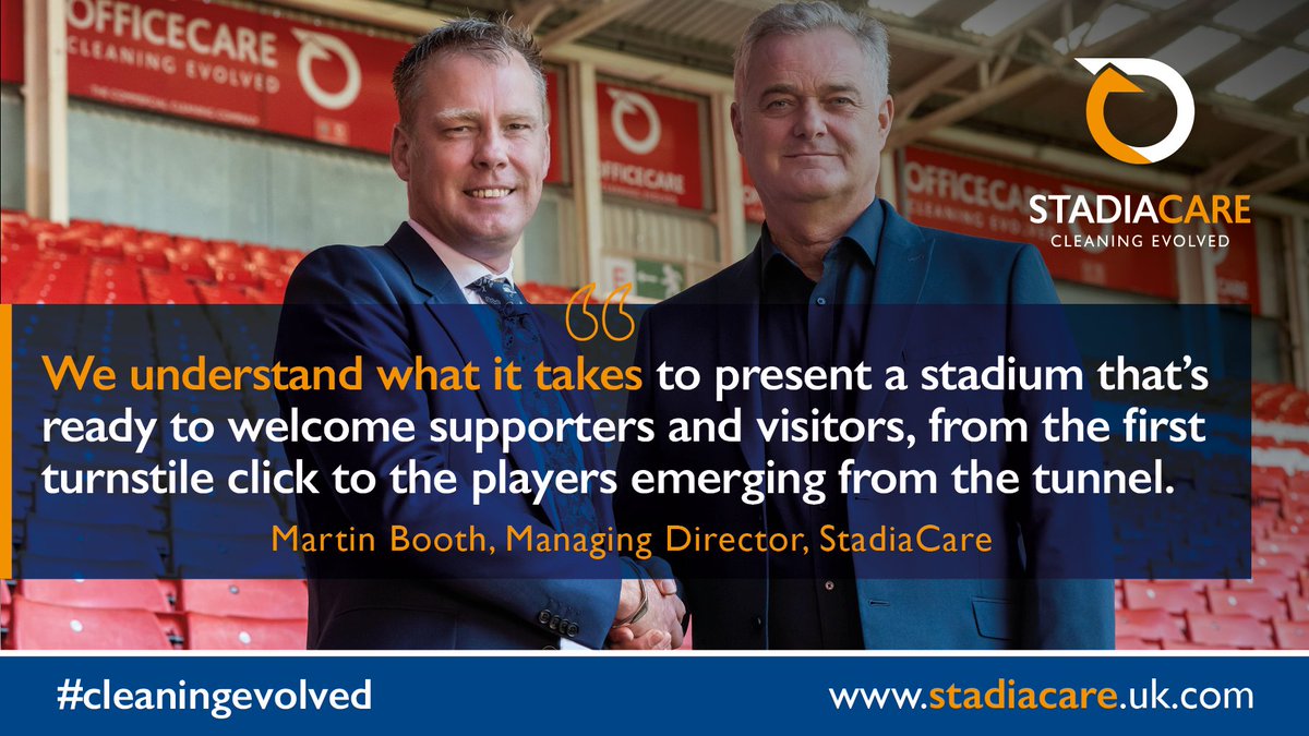StadiaCare's tweet photo. Our primary goal in working with every client is to create a sustainable, long-term partnership.
Get in touch today for a no-obligation proposal for 2020-21
https://t.co/VyqRWkM1rm #Stadium #CleaningEvolved #FootballClub #CommercialCleaning #Cleaning #DCFC #SUFC #NFFC https://t.co/VRz40kgrQq
