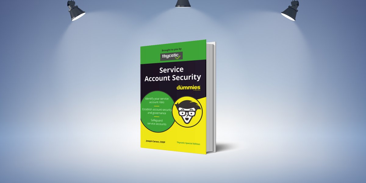SeconCyber's tweet photo. Have you read @Thycotic's newest for dummies guide: Service Account Security for dummies? Click here to download and get tips to discover, control and secure your service accounts: https://t.co/5fvm99fQiK

#cybersecurity #fordummies #thycotic #ebook #serviceaccountsecurity https://t.co/FXA05Pnn3z
