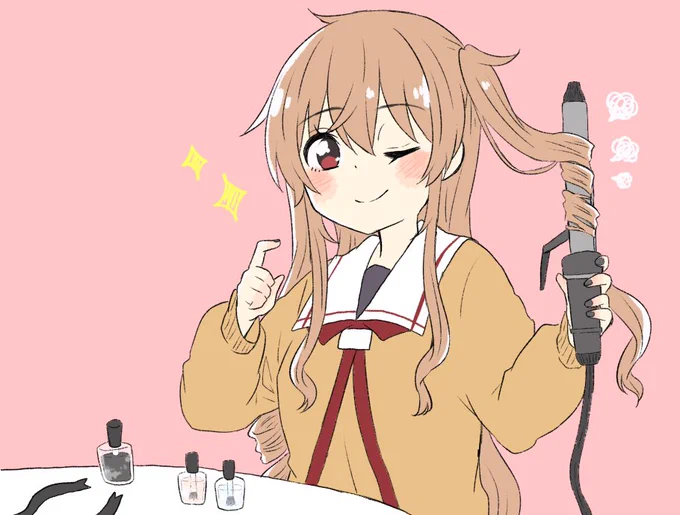 村雨さんはセルフで髪の毛巻くの上手そう 