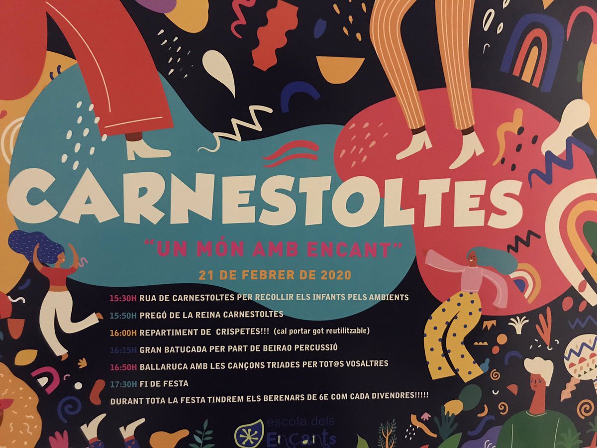 Vine a la FESTA I RUA de CARNESTOLTES <a href="/EdelsEncants/">Escola dels Encants</a> <a href="/AMPA_Encants/">AFA Escola Encants</a> .