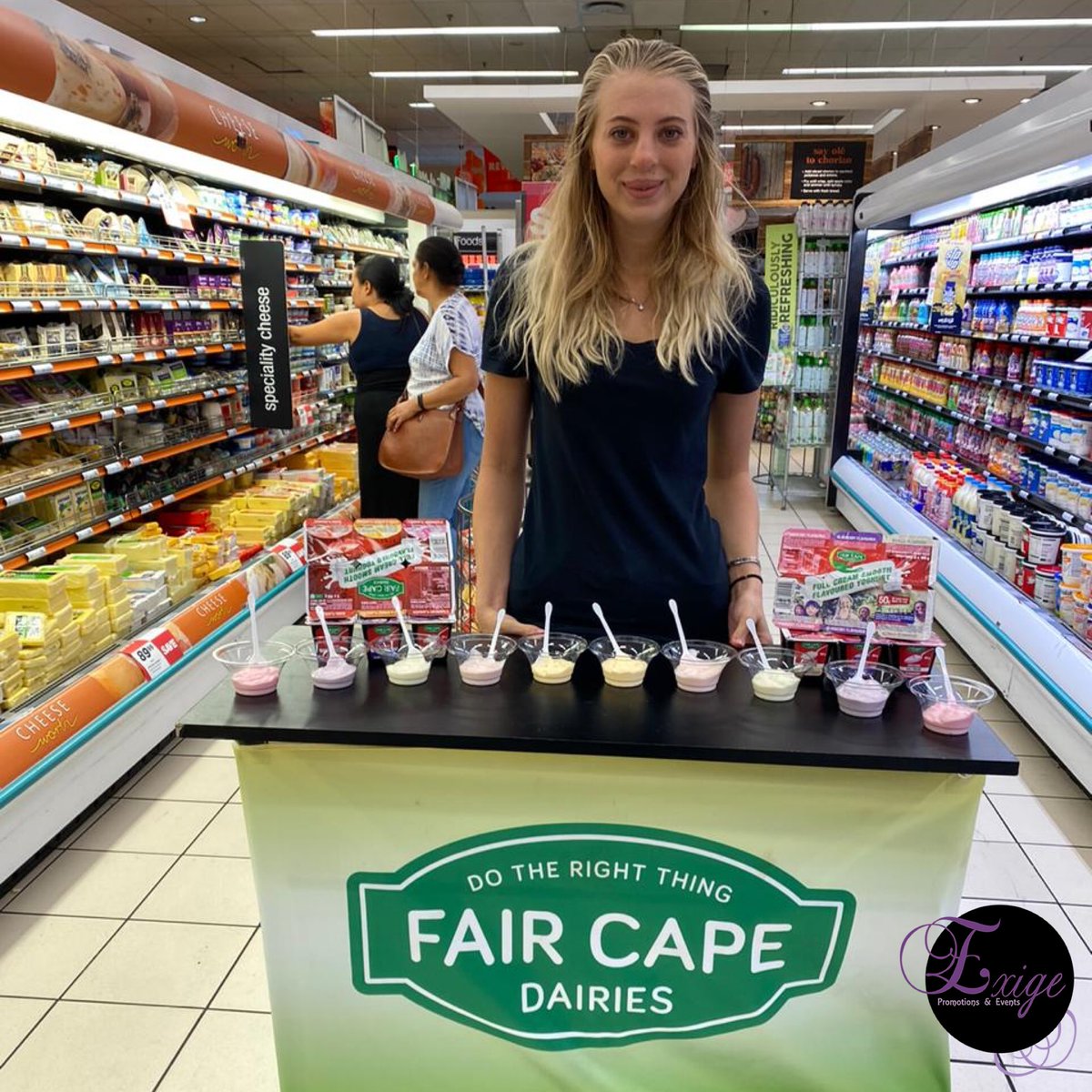ExigePromotions's tweet photo. This past weekend we promoted at various Pick N Pay’s and Checkers across Cape Town for Faircape Dairies, who we have had the pleasure of working with over the last few years.

Faircape Dairies contributes to the Saartjie Baartman Centre through their Faircape Cares Foundation? https://t.co/mIdxNJzwMH
