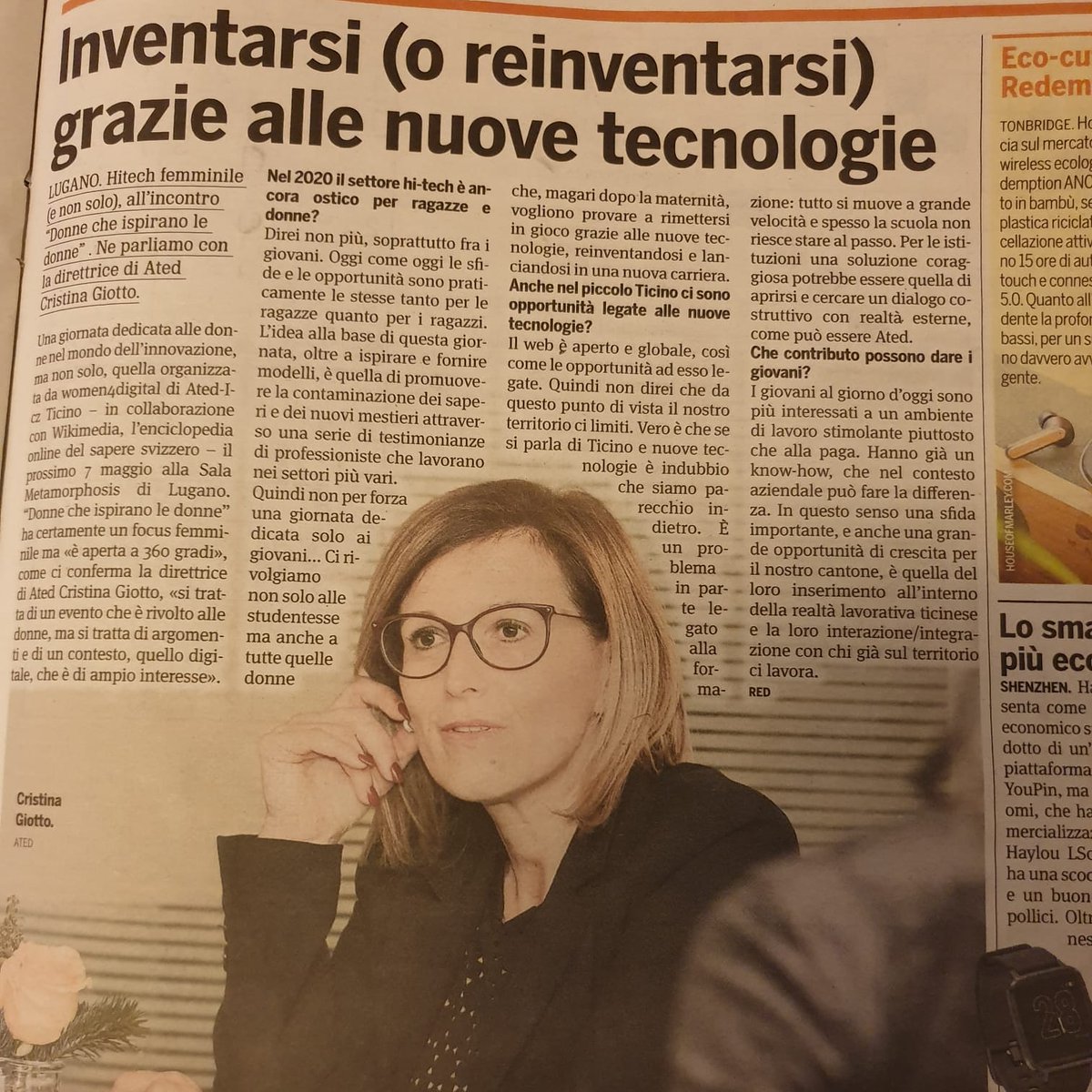 CristinaGiotto's tweet photo. Donne che ispirano le donne
7 maggio 2020
#Lugano #evento #Ticino #digitale #Visionary #visionarypeople🚶♀️ #women4digital #womenwhocode #womeninengineering #womenintech #womeninstem #geek
@atedIctTicino @WikiDonne @WikimediaCH @GGDTicino
@miele_simona https://t.co/ATw26qievz