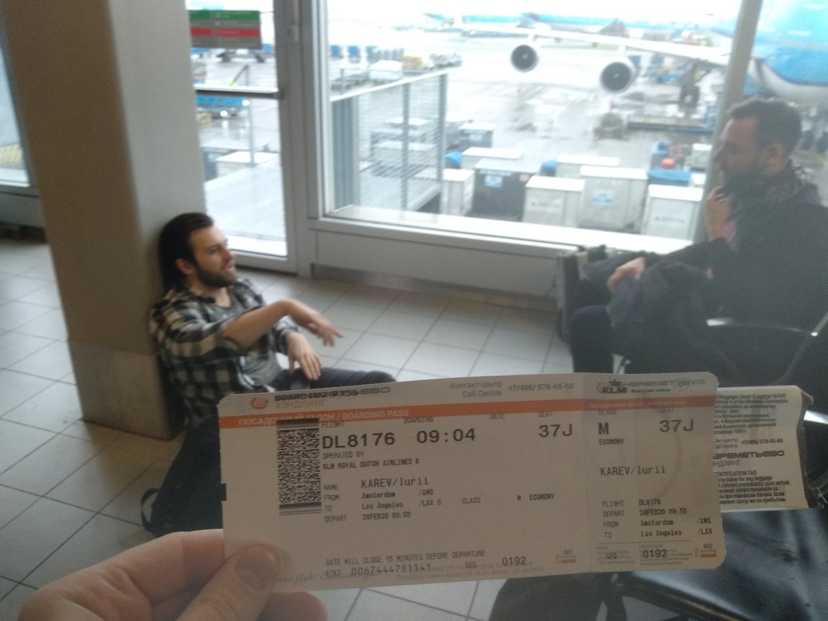 Waiting for the boarding to LA. Can't get rid of these two homeless ...