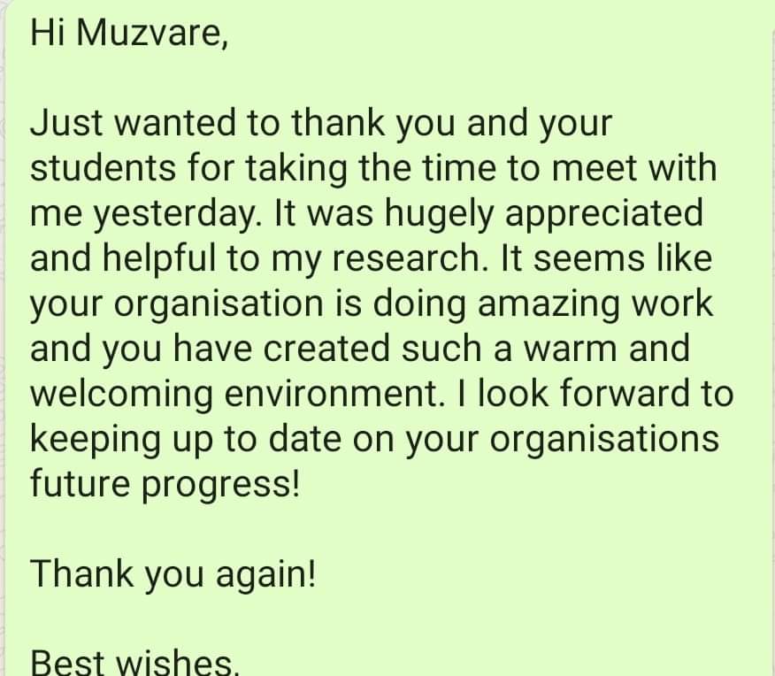 Positive feedback from FGM Researcher
Our office and empowerment projects for girls were  made possible by funding from <a href="/TNLComFund/">The National Lottery Community Fund</a>, BBC Child In Need  BBC Children in need,<a href="/Thurrockcvs/">Thurrock CVS</a>. Amazing student social workers from <a href="/Uni_of_Essex/">University of Essex</a>  and Canterbury Christ Church University