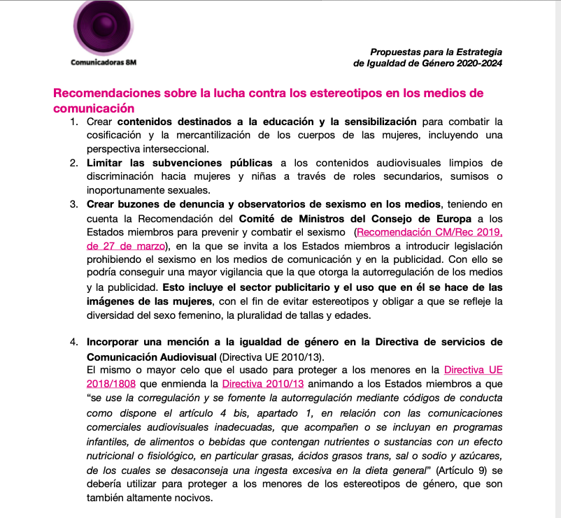 comunicadoras8m's tweet photo. ☝️Luchamos por la #IgualdadGénero en la #UE
➕Educación contra los estereotipos
👉Para acabar con los sesgos en la imagen de la mujer en #Periodismo y #Publicidad
#GenderEquality Strategy @EU_Commission 
@PlumasMoradas
#RedComunicadorasFeministas
📌https://t.co/W973MjyOlK https://t.co/FITevTPpx1