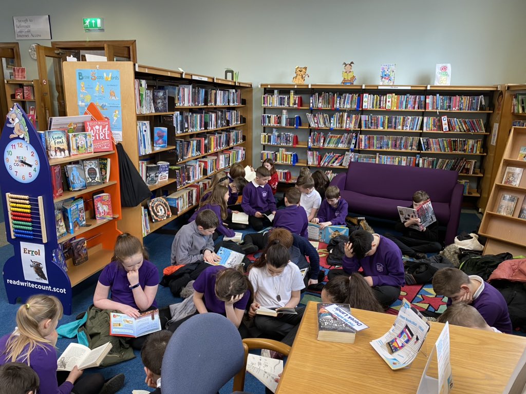 MrsMcLachlanBPS's tweet photo. P6 visited GrangemouthLibrary yesterday. We learned about the library, played a book hunt game and were able to take out a book using our library cards. #grangemouthlibrary @BPSReadingRocks https://t.co/n27BpF3vZQ