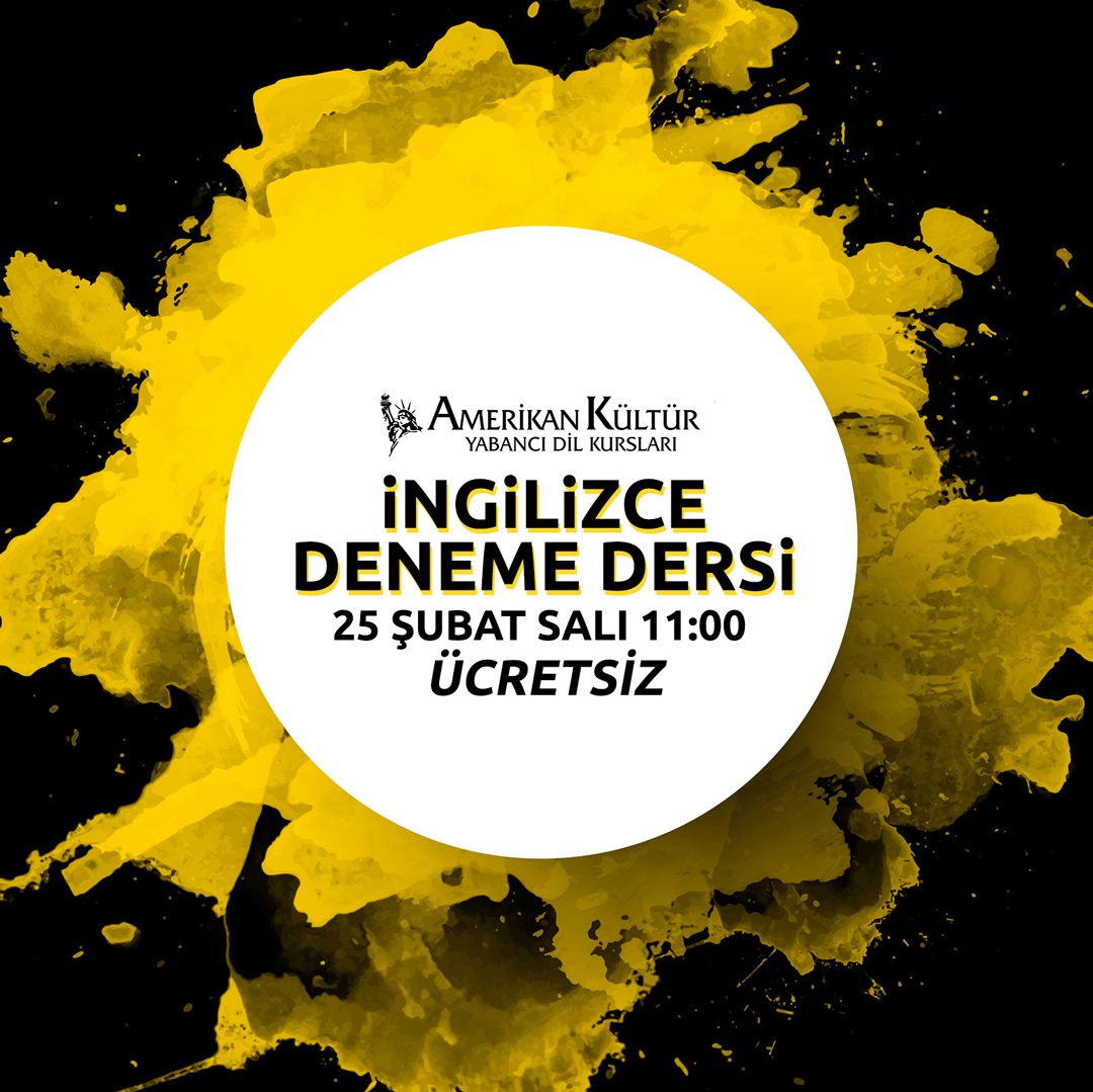Genel İngilizce Ücretsiz Deneme Dersi, Stadyum, Metropol ve Camlıbina şubelerimizde 25 Şubat Salı saat 11:00'de. Katılmak için lütfen telefonla kayıt olun:
.
🏢 Metropol ☎️ (0322) 777 06 06 📌 Turgut Özal Blv. 88/103 (Metropol Sineması üzeri)