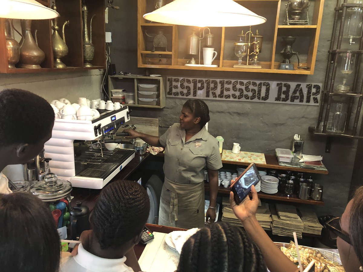 Kath_inSA's tweet photo. Amazing morning with the Hospitality class at Sabie Valley Coffee! A wonderful lesson given by the staff on all things coffee... from bean to cup! @GwfOnline @HazyviewDLC #tourismacademy https://t.co/YIhoYiFg9J