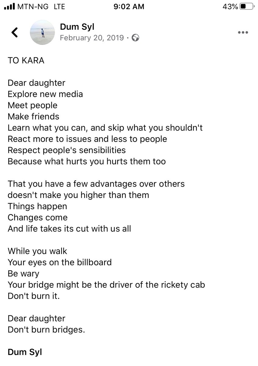 Dumsyl's tweet image. #Notestomydaughter 
-On Social Media