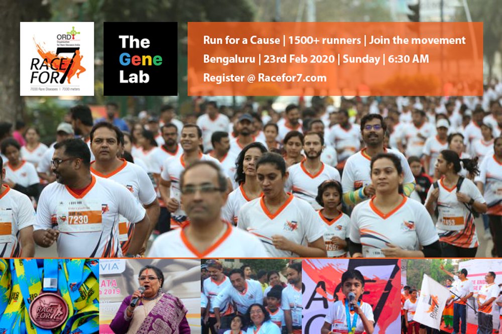 The Gene Lab by Clevergene, is partnering with ORDI to support  the Racefor7 🏆 events across 20 cities in India. Come join 1500+ champions running 🏃‍♂️for the cause. Join the movement. Be a champ 🏅Reg👉🏻Racefor7.com
#racefor7 #ordindia #icare4rare #rarediseaseday