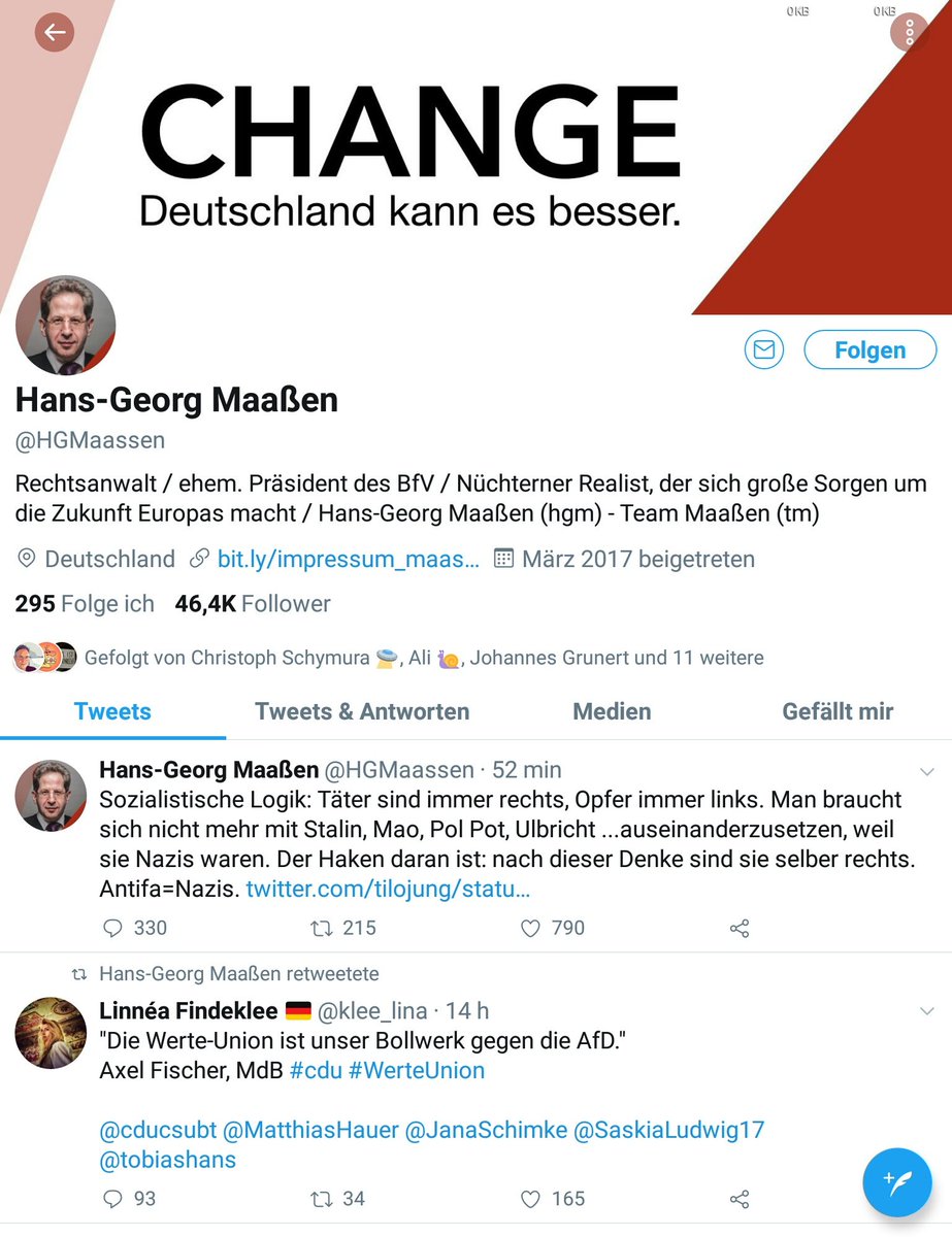 watch_union's tweet photo. Ein Nazi bringt 9 Menschen in #Hanau um. Was macht der "nüchterne Realist" #Maaßen (#Werteunion/#CDU)? Schreibt "Antifa=Nazis".
Schlimm genug, dass der das schreibt. Aber der #Verfassungsschutz gehört durchleuchtet - wie hat sich das Gedankengut des Ex-Chefs da festgesetzt? /MS https://t.co/RjuzLS7UIN