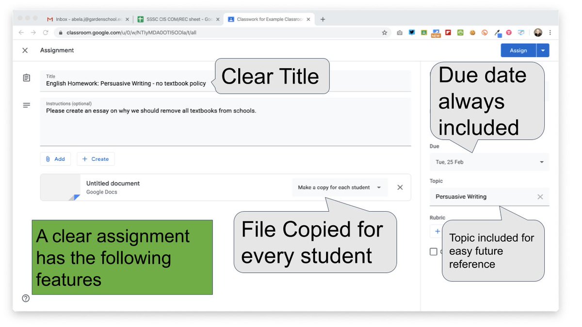 eslweb's tweet photo. So I've always viewed #GClassroom as easy to use, but not every teacher does... So to help my SEN students I've created this. What else can a #teacher do to help organise students' work? #ThursdayPD #TeachMeetKL #GoogleEI https://t.co/zvoJyuK50g