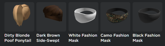 Emily No Twitter My Next Ugc Wave Is Live I Got Some Cool Masks This Wave With Two Hairs That Were Requested To Be Put On Sale Https T Co Ebguc1a3k0 Https T Co Yujbzdjnn4 Https T Co Motpywjyqf Https T Co 1ojsmytluy - brown roblox ponytail