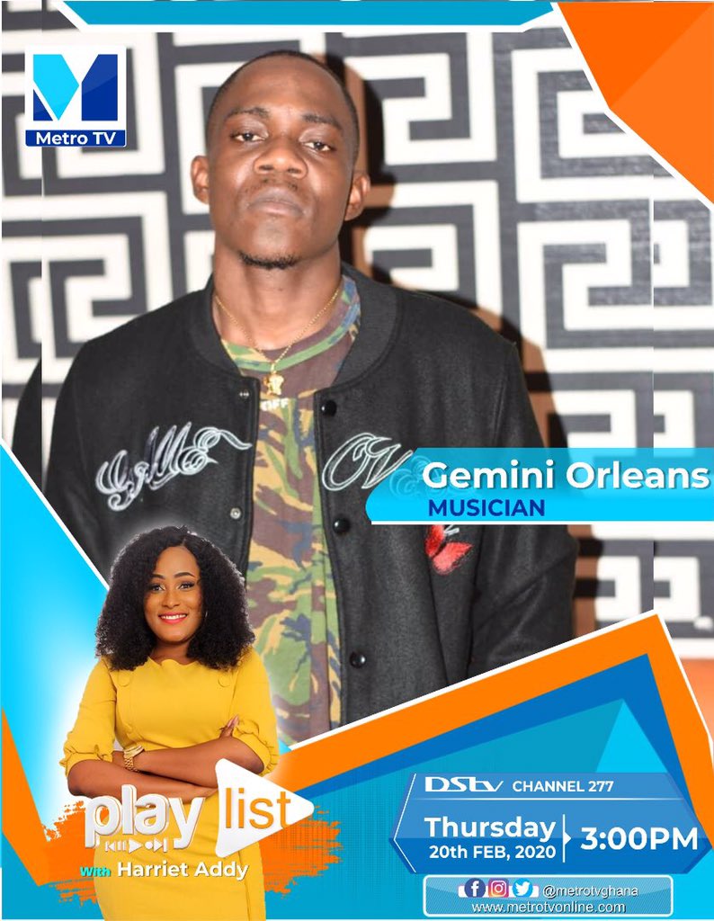 iam_senanu1's tweet photo. @metrotvgh officially premiere “Give Me Your Love” video by Gemini Orleans, a new visuals off “#YourtimingisperfectALBUM”
Kindly make time with the Dopest Rapper @gemini_orleans_ 3:00pm today. Thanks 🥰🌚🔥🌈⚡️
Cc: @teamGemiOrleans @metrotvgh https://t.co/mKveNPtU1Z