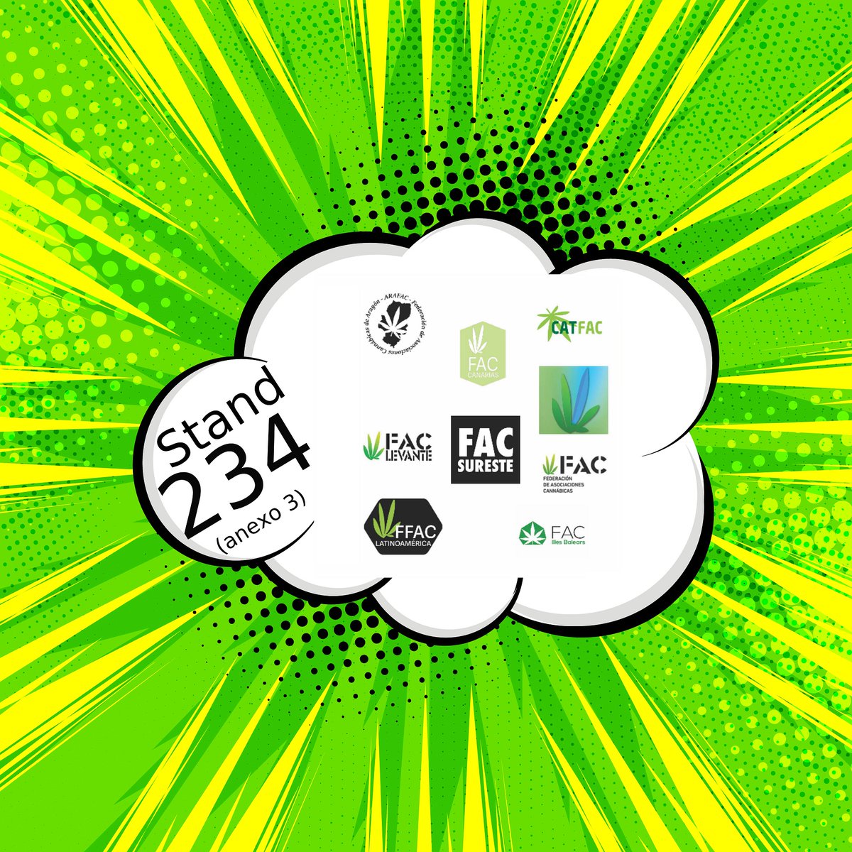 VerdeMed's tweet photo. @FederacionFAC: '✊ @arafaczgz @facillesbalears @faclevante @fac_sureste @GaliciaFAC @Cat_FAC.
La unión cannabica se reúne en el #PuntoActivista de #Spannabisbcn2020 ➡ #Stand234 (anexo 3) ✴
📢 ¡Únete al cambio! ' https://t.co/YbjdUF0iUk, see more https://t.co/dwDQ6Ytpru