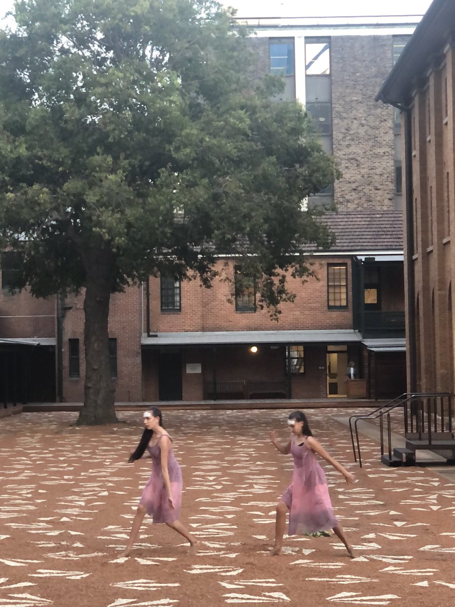 PhilipThalis's tweet photo. Tonight the RE-launch of Hyde Park Barracks, with #jonathanjames extraordinary art work on the ground plane of HPB’s courtyard ground plane.
A must see for all-the artwork cites both the convict insignia & the emu’s footprint-it will be ephemeral like time past
#publicsydney https://t.co/B7TS8o1MlY