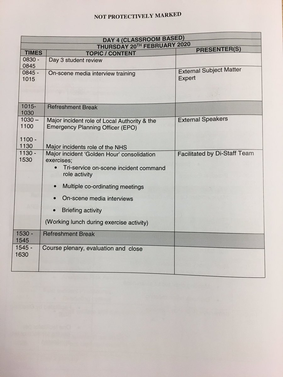 CSICampbell's tweet image. Today concludes 3 days Joint On Scene Commander Training for @policescotland @fire_scot @Scotambservice 

They received specialist inputs &amp;amp; applied their learning, experience &amp;amp; decision making in major incident &amp;amp; MTA exercises outlined in timetable 👇

#improvinginteroperability