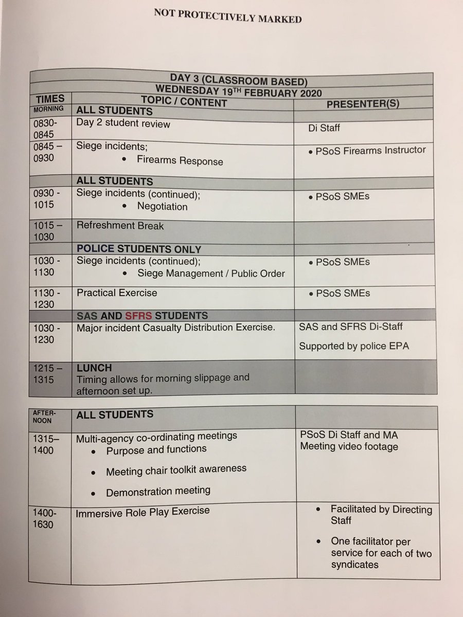 CSICampbell's tweet image. Today concludes 3 days Joint On Scene Commander Training for @policescotland @fire_scot @Scotambservice 

They received specialist inputs &amp;amp; applied their learning, experience &amp;amp; decision making in major incident &amp;amp; MTA exercises outlined in timetable 👇

#improvinginteroperability