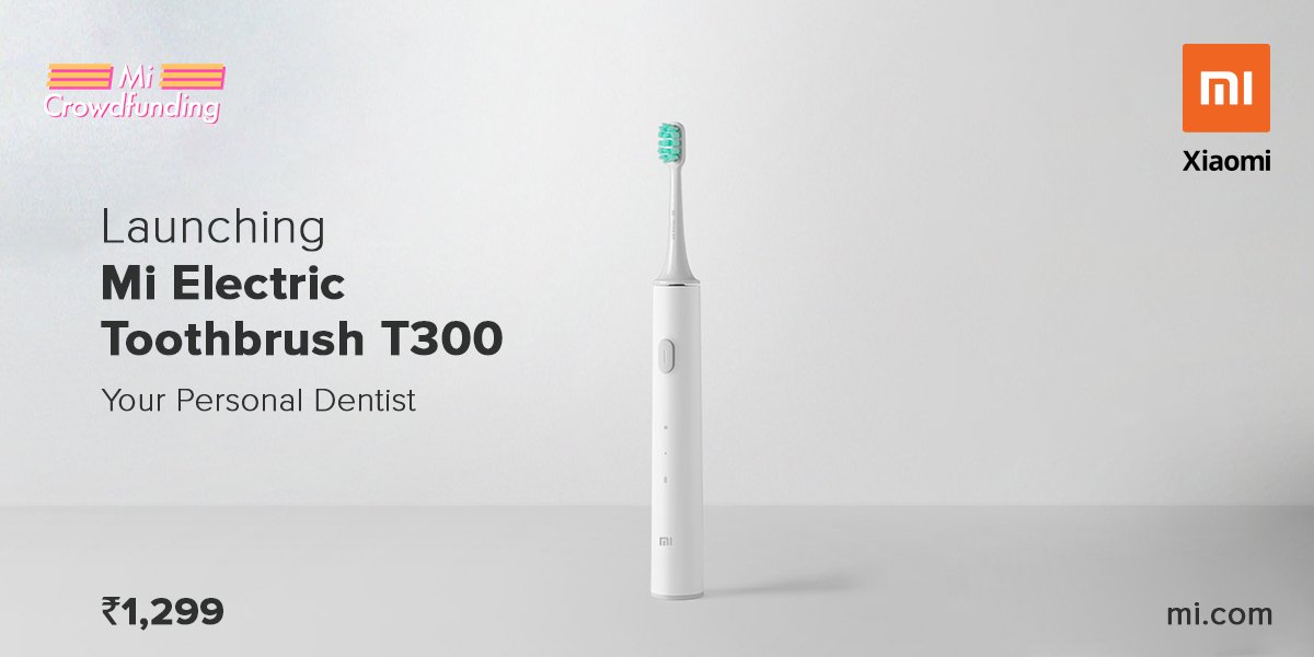 manukumarjain's tweet image. Mi fans, today we launched a new product category - #MiElectricToothbrushT300! 

I absolutely love it:
😁 25 days Battery Life 
😁 Magnetic Levitation Sonic Motor
😁 Antimicrobial bristles
😁 EquiClean Auto Timer

Get yours now:  bit.ly/ETT300

#Xiaomi ❤️ #Toothbrush