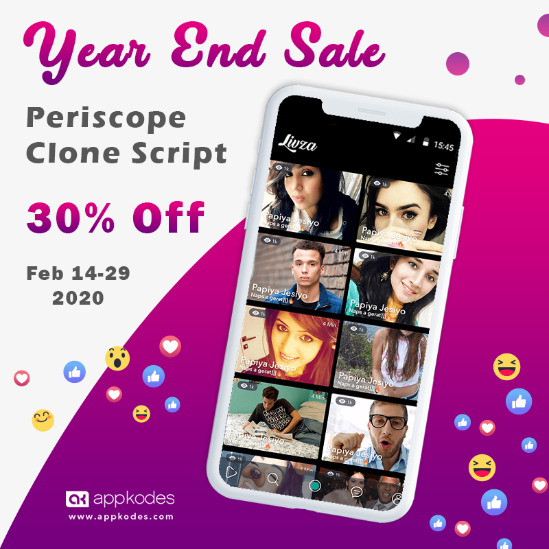 appkodes's tweet image. @Appkodes Livza, our #Periscopeclone script can help many aspiring entrepreneurs in building an eye-grabbing live streaming platform. Get our unique periscope clone solution with a flat 30 % offer in this year-end sale from Feb 14 to 29
#bigoclone #livestreamingscript #b2b #offer