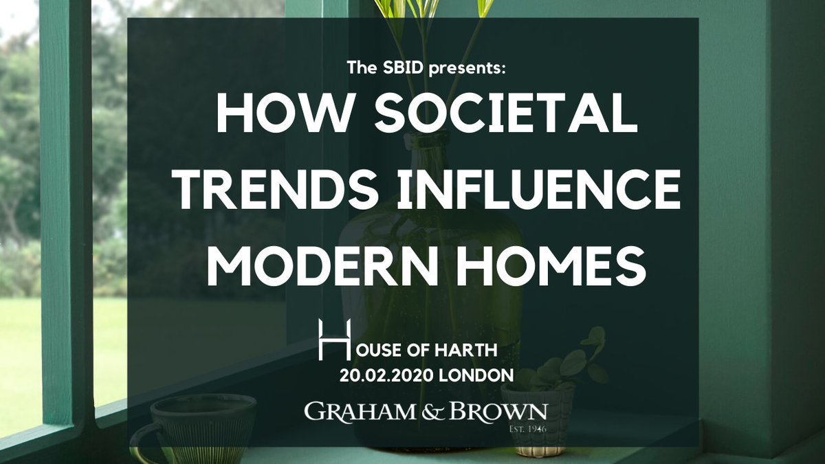 🔊Happening Today!
How Societal Trends Influence Modern Homes?
<a href="/HenriettaTweets/">Henrietta Thompson</a> , journalist and founder of <a href="/harth_space/">Harth</a>, will lead a panel discussion alongside Maryanne Cartwright, Design Manager at <a href="/GrahamandBrown/">Graham & Brown</a>, and Dr <a href="/vanessabrady/">Vanessa Brady OBE</a> , SBID CEO. Live on Instagram🎙️@the.sbid