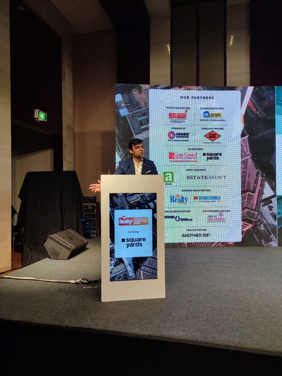 RPRealtyPlus's tweet photo. Amit Wadhwani, Managing Director, Sai Estate Consultants Chembur Pvt Ltd. with an interesting take on the business of real estate, at the 11th Realty+ Conclave & Excellence Awards 2020 - PUNE
#RPConclave #RPSummit #RPExcellenceAwards #PuneRealty #RealEstate #RealtyPlus https://t.co/1FpFbXB3lu