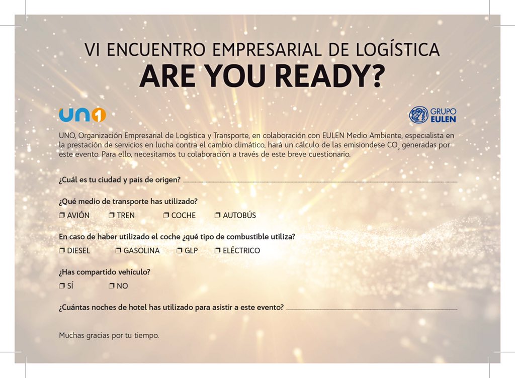 UNOlogistica's tweet image. Otro detalle del gran #EncuentroUNO que estamos celebrando:

✅ ¡Medimos la #huella de #carbono durante el #evento!
🤝 Nos comprometemos a reducirla respecto al año pasado.

👍 La medición la realiza el grupo #EULEN.

✍️ Atentos a la encuesta que os pasamos. ¡Gracias!