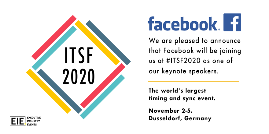 ITSFevent's tweet photo. Excited to announce that @Facebook will be joining us at #ITSF2020, the world's largest timing and sync event. More event info here: https://t.co/tbFPjR8zrf https://t.co/yMY35pldSG