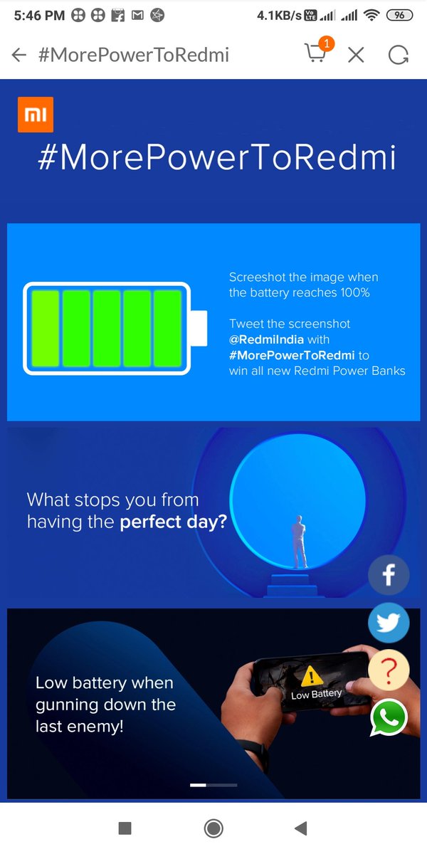 GopiMalothu's tweet photo. @RedmiIndia #MorePowerToRedmi It's my 100% Battery Charge and No.1 mobile is Redmi for all Mobile Lovers https://t.co/1LeepuzVZH