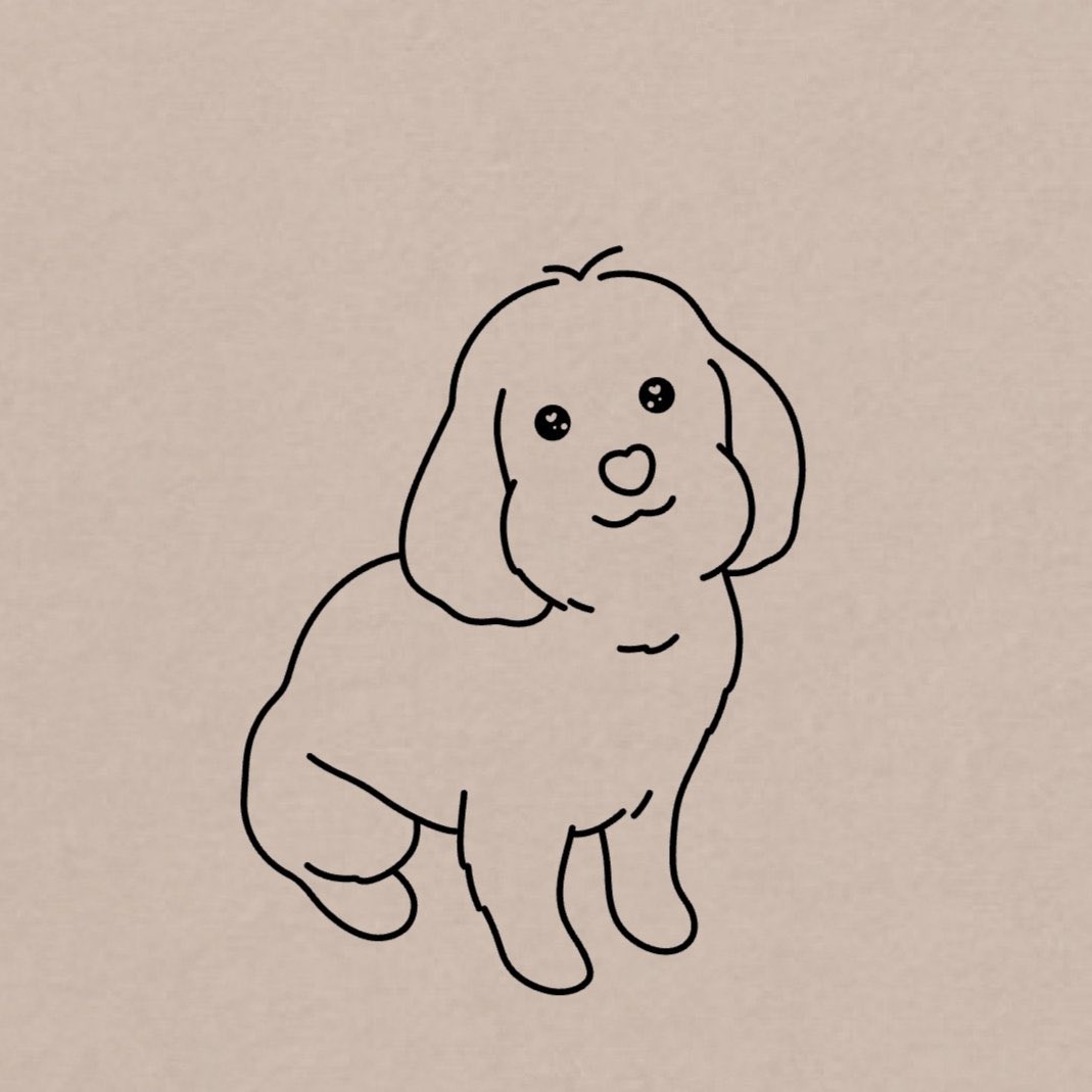 em_aughan's tweet photo. @baddogsdrawing drew my dog and I’m in loveeee 💓 https://t.co/csc1FF6fep