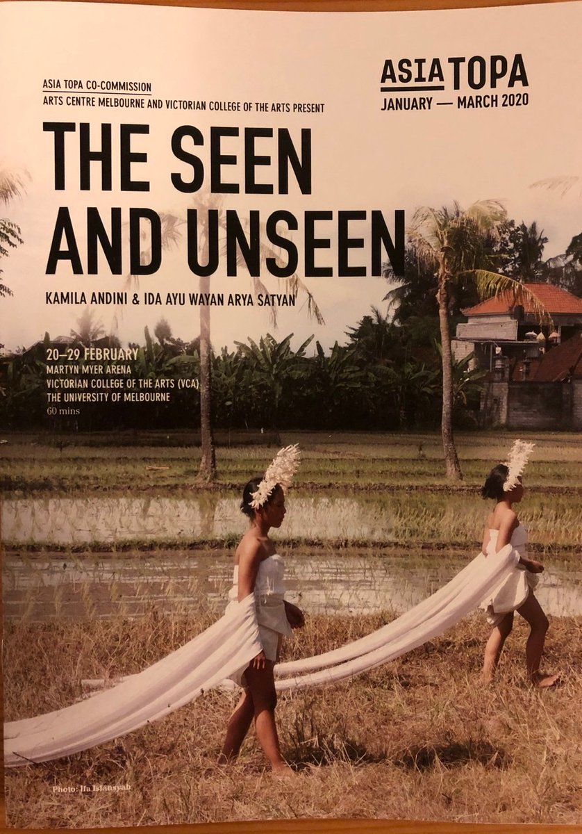 ArtemisP's tweet photo. Just attended my first #AsiaTOPA show for the season and what a start! The Seen and Unseen is an excellent performance and portrayal of duality taking you on a journey, while a beautiful crossover between Balinese and modern dancing. On until 29 Feb. Highly recommend it https://t.co/a83p4z8Y4r