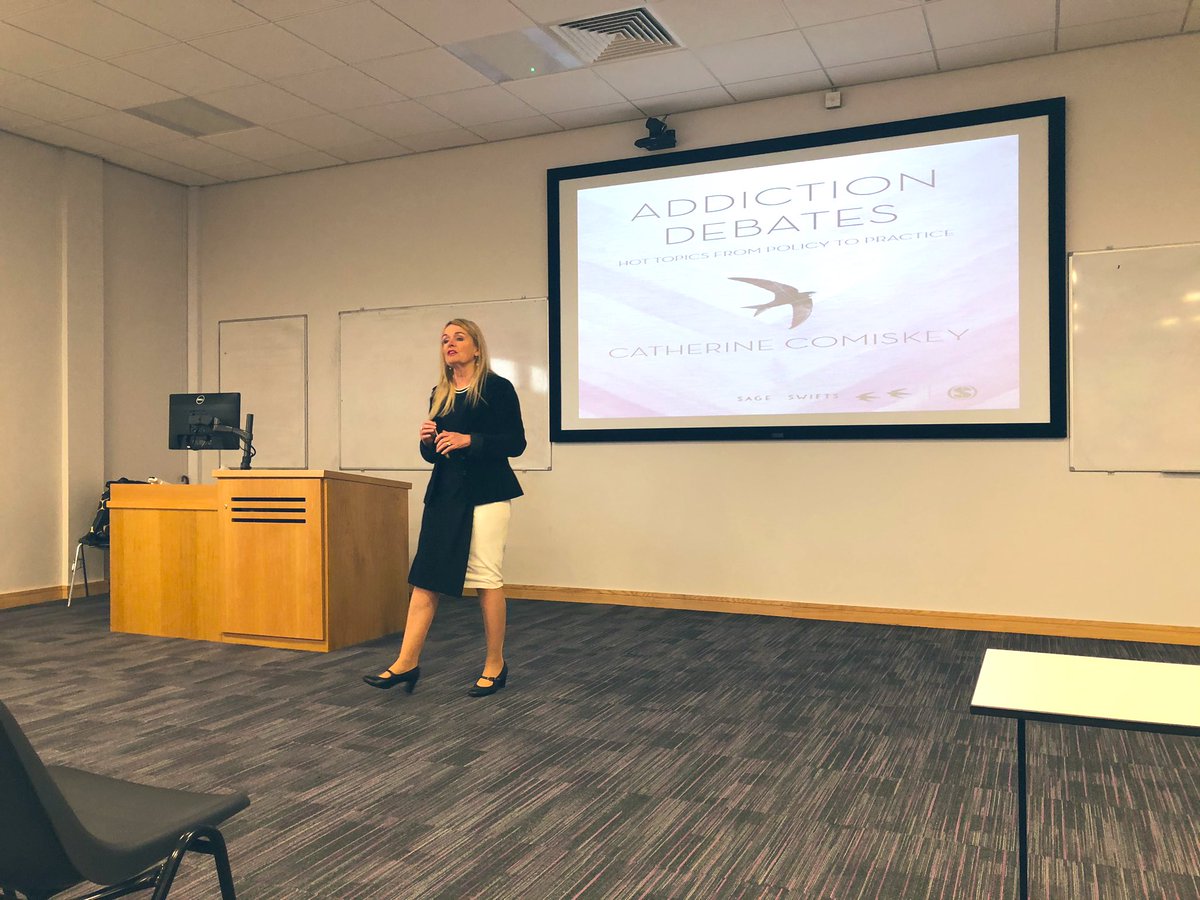 gpat_oc's tweet photo. Professor Catherine Comiskey presents to the School of Humanities TU Dublin - the key issues in the debate about drug use and addiction in Irish society.  A discussion on current research and discourse for our Community and Youth Development and Social Care students. https://t.co/DpuuHgEScG