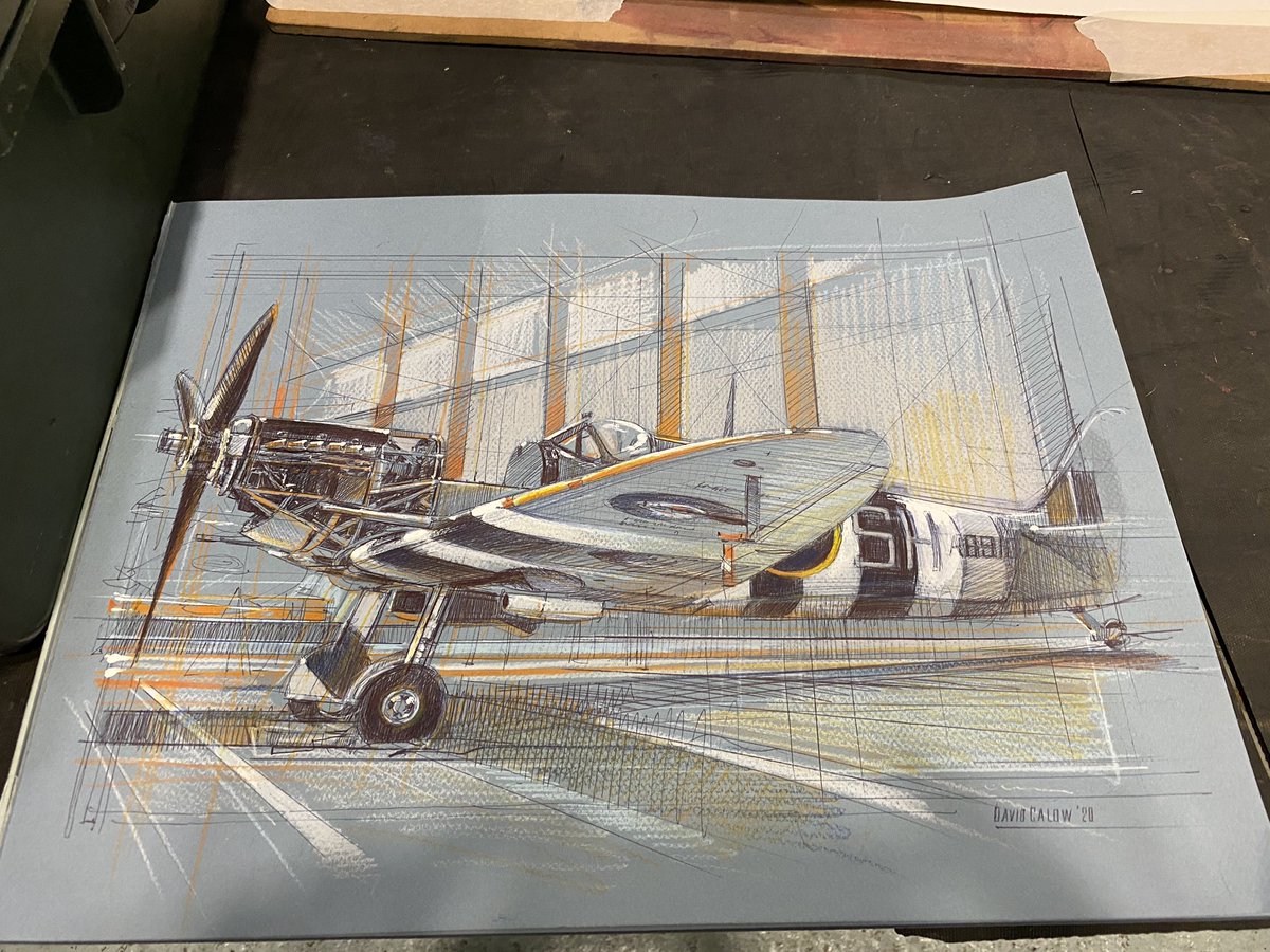razorraza's tweet photo. Had the Guild of Aviation Artists in the hangar this week. Incredible to see what they produced in such a short space of a time #bbmf https://t.co/4zSCH4gS70