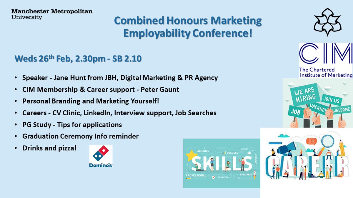 Calling all CH Marketing students <a href="/ManMetUni/">Manchester Metropolitan Uni</a> An exciting conference is next Weds 26th Feb, 2.30pm - SB2.10. Book now: eventbrite.co.uk/e/marketing-em…