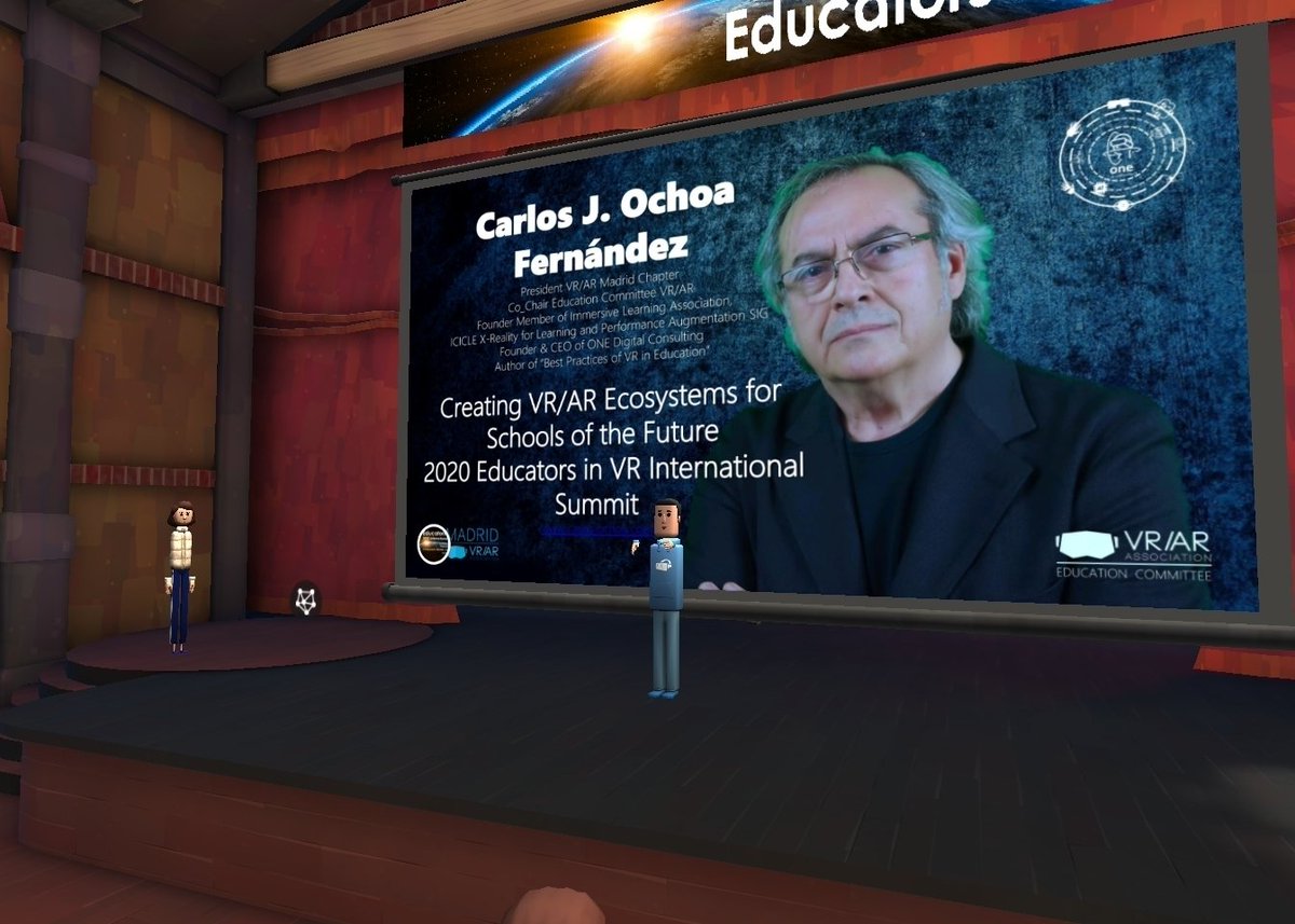 project8vr's tweet photo. I was fortunate enough to be a moderator at @CarlosJOchoaFer presentation in @AltspaceVR for the @EducatorsVR summit today.
Brilliant presentation by someone who is deeply passionate about the evolution of education systems.
Thanks to everyone involved 👏 https://t.co/pWmhRYGgpW