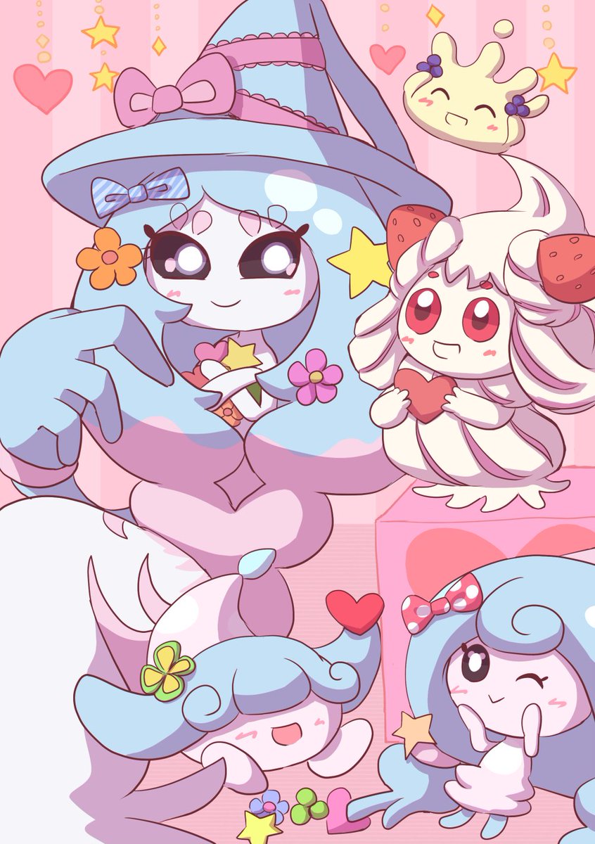 七星海星 Twitter પર ブリムオンちゃんにデコレーションするマホイップちゃんを描いたのでした ミブリムちゃんとテブリムちゃんとマホミルちゃんもいるよ