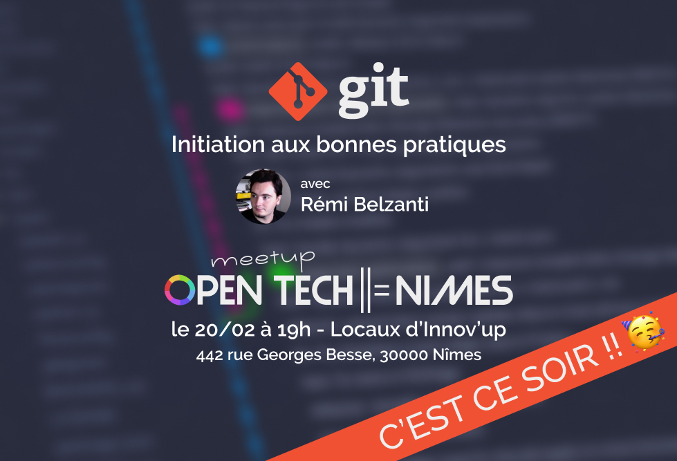 Notre prochain meetup est ce soir !! 🎉🥳 Ne ratez surtout pas ça. Il reste encore quelques places 🎟Si vous ne pouvez pas être là, il sera transmis en direct sur #butterlink 🎥  Inscriptions par ici >> ammy.fr/evenements/5e3…
#meetup #git #opentech