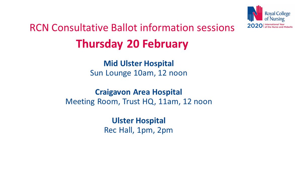 RCN_NI's tweet photo. There is only 1 day left to vote on pay parity and safe staffing. Our final consultative ballot sessions take place today in Mid Ulster, Craigavon and the Ulster hospitals #VOTENOW #safestaffingsaveslives https://t.co/cgAEVISc5M