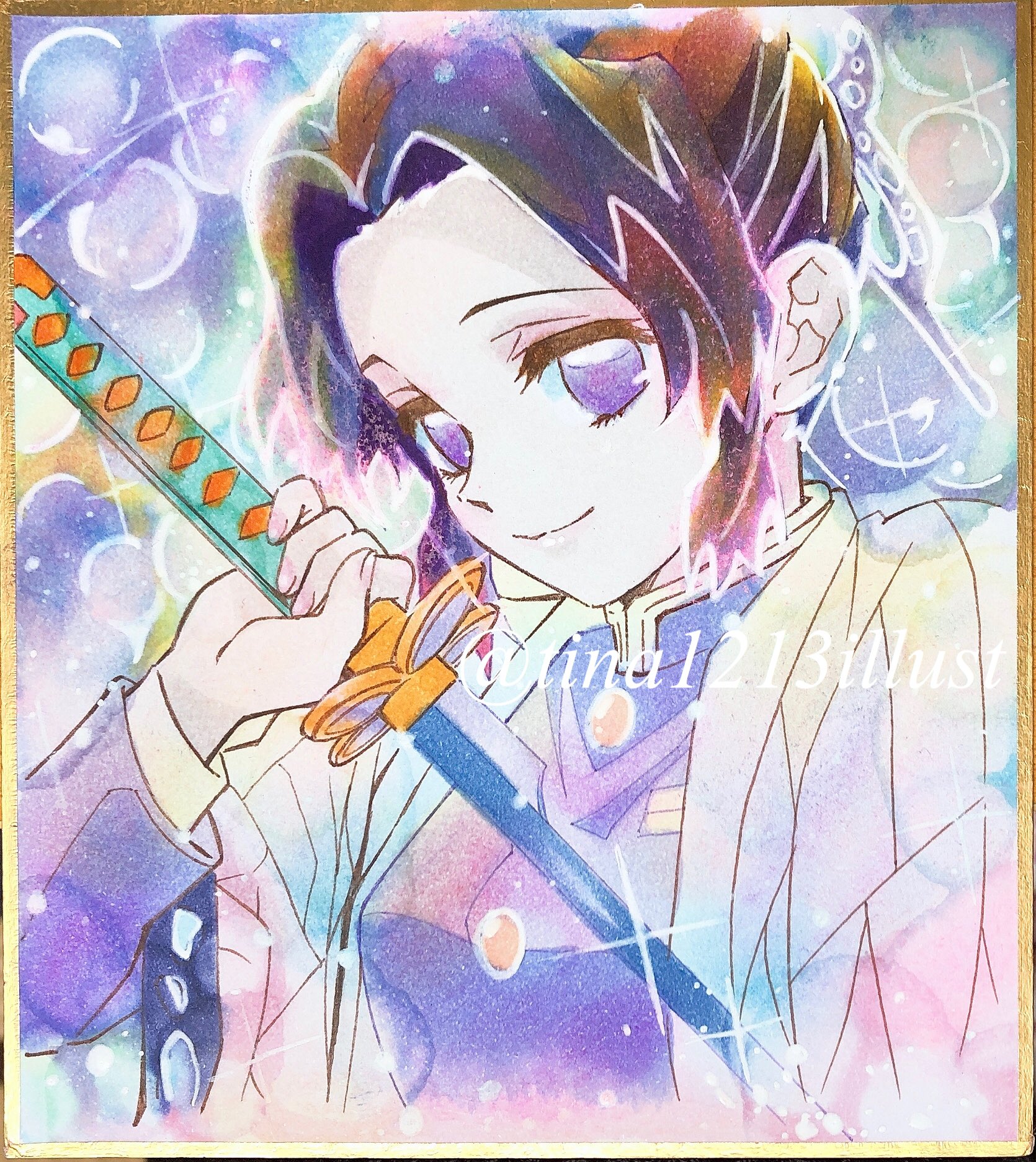 流行 9 10新着 大色紙 手描きイラスト イラストオーダー 鬼滅 胡蝶しのぶ アート 写真 Popschooltwenterand Nl