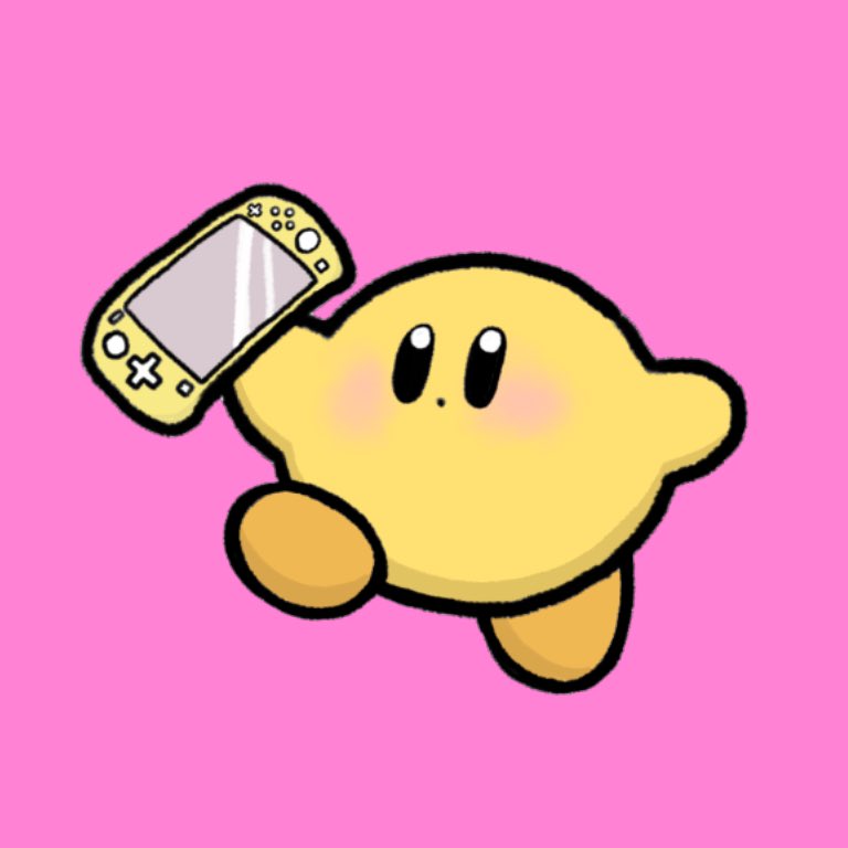 kirby pink background no humans simple background nintendo switch handheld game console holding blush  illustration images