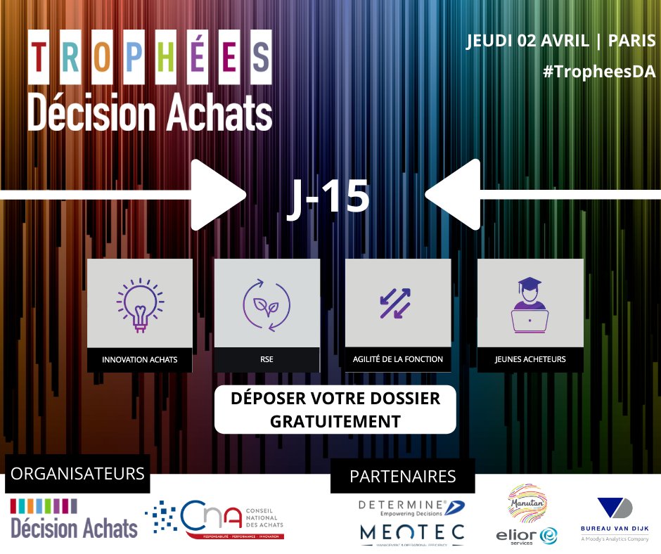 CnaAchats's tweet photo. 🏆 Trophées Décision Achats | Candidater c'est : 
 ✔ Gagner en visibilité
 ✔ Être reconnu dans son secteur 
 ✔ Valoriser son projet 
Alors n’attendez plus et déposez votre dossier gratuitement 👉 https://t.co/X8IkR0ozhG

#TropheesDA #RSE #Agilité #Innovation https://t.co/42oN6YM4v3