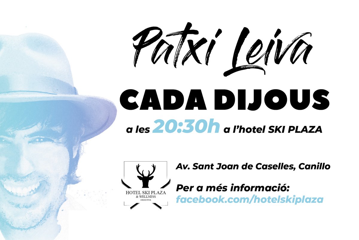 Avui, com cada dijous, Patxi Leiva en directe a l'Hotel Ski Plaza! T'esperem a partir de les 20.30h 🎸 
#plazandorra #plazaexperience #andorralovers #livemusic