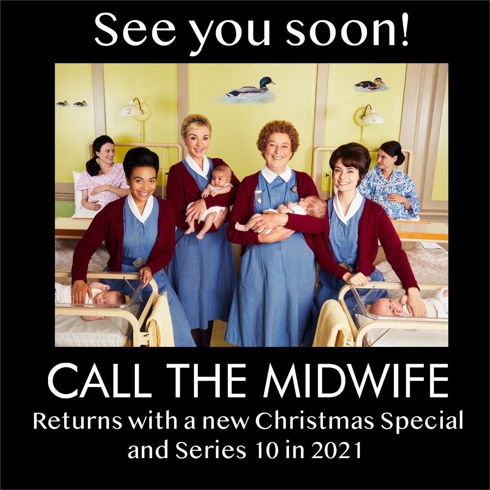 CallTheMidwife1's tweet photo. We'll be back!!  #CallTheMidwife will return with a brand new Christmas Special and Series 10 in 2021!! xxxxx @BBCOne 😃🚲🩺🎬📺❤️ https://t.co/ZnPnCaRhUF