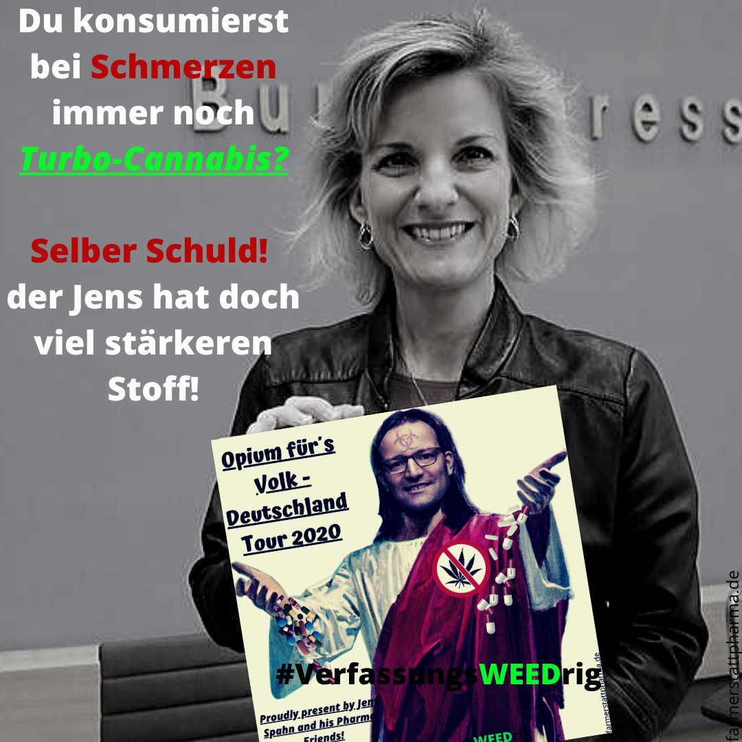 FarmernoPharma's tweet photo. @jensspahn @DavidErkalp 🌱Das #Cannabis-Verbot ist #VerfassungsWEEDrig und ihre erbärmliche Gesundheitspolitik wird von der #Pharmamafia finanziert. Müssen sie als Politiker ihre Honorare, die sie als #PillenMessias bekommen eigentlich offen legen?
#Jensus #FarmerstattPharma #legalizeit #legalize https://t.co/GGykDy6tZE