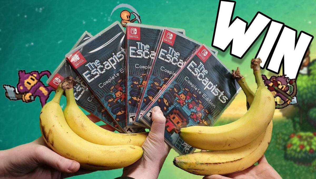SurvivalistsT17's tweet photo. Some cheeky monkeys nabbed 10 copies of The #Escapists Complete Edition on Nintendo Switch from @LimitedRunGames! So, to celebrate our brand new trailer, we're giving them away! 🙊​

​Enter here 👉 https://t.co/z8ECqg8h9I​

​Good luck! 🍀 https://t.co/XxdafE6JhW