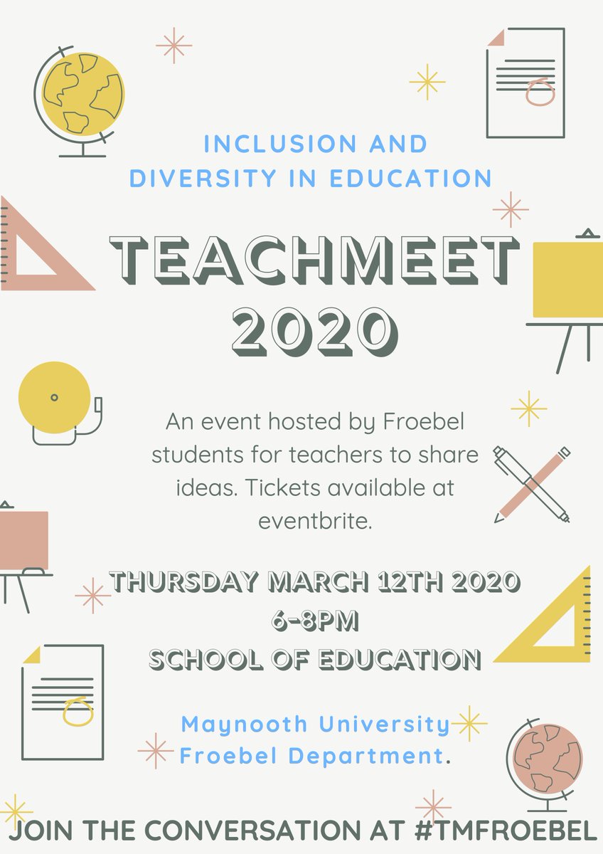 young_k's tweet photo. Save the date! The annual Froebel TeachMeet is being hosted on Thursday 12th March. Please re-tweet @seaoneill @tsweeney1 @magsamond @tmFroebel https://t.co/tmocErxB77